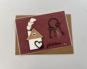 Carte pour déménagement, Carte pour Crémaillère, Pendaison de crémaillère, Félicitations déménagement, Félicitations nouvelle maison