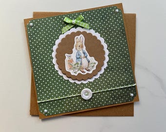 Carte de vœux, Carte lapin, Carte toutes occasions, Carte Naissance, Carte Printemps, Carte anniversaire enfants, Pierre Lapin