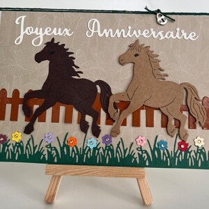 Carte de vœux, Carte Anniversaire, Cartes Cheval, Anniversaire fille, Anniversaire Garçon, Anniversaire Enfants, Chevaux image 10