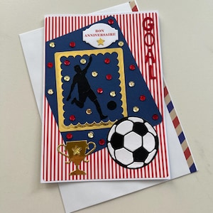 Wenskaart, verjaardagskaart, voetbalkaart, kaart voor mannen of jongens, voetbalkaart, sportkaart, cadeau-idee