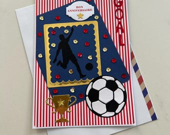 Greeting card, Birthday card, Football card, card for men or boys, football card, sports card, gift idea