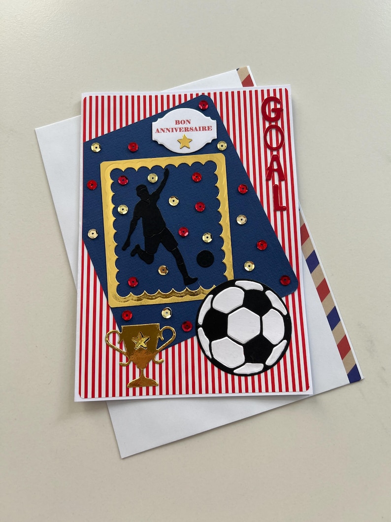 Carte de vœux, Carte Anniversaire, Carte football, carte pour homme ou garçon, carte foot, carte sport, idée cadeau image 1