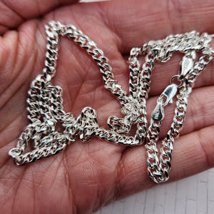 THICK ITALY-MADE High-Shine Sterling Silver Curb Link Necklace - 20&quot; Length