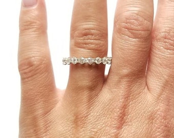 ETERNITY Swarovski Cubic Zirconia Ring in Platinum over Sterling Silver - Size 8