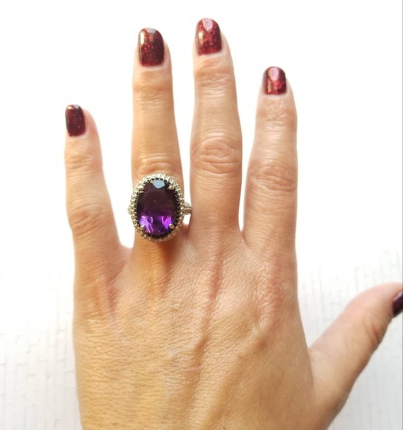 ROYAL Amethyst, Black Spinel and White Zircon Coc… - image 1