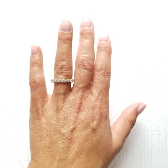 スターリング シルバー スワロフスキー CZ エタニティ パヴェ リング *新品 スターリング シルバー スワロフスキー CZ エタニティ パヴェ リング *新品