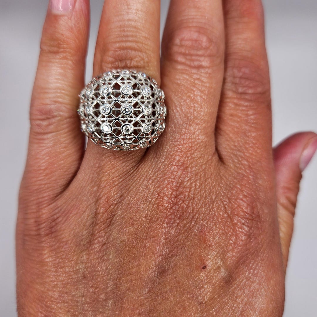 Bezel-set Diamond Ring - Size 9 - Etsy UK