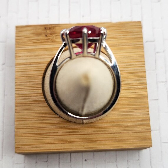 LARGE RUBY 8-Prong Solitaire Ring in Rhodium over… - image 3