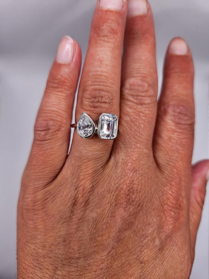 Toi et Moi Cubic Zirconia Ring - Size 7 image 6