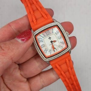 Judith Ripka silicone and stainless steel Watch Judith Ripka Stainless Steel WHITE Silicone Band Watch New  main image 4