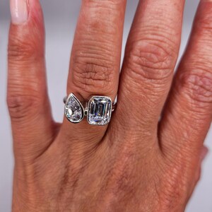 Toi et Moi Cubic Zirconia Ring - Size 7 image 7