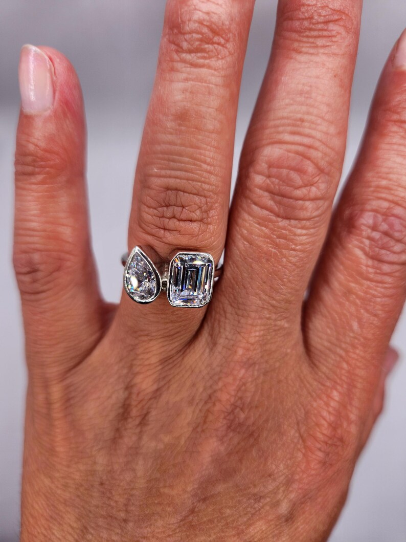 Toi et Moi Cubic Zirconia Ring - Size 7 image 7