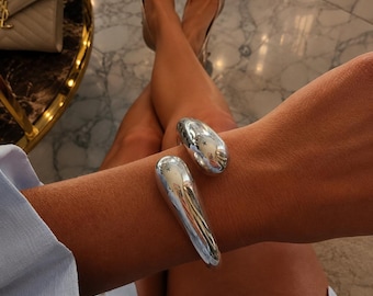 925 Sterling Silver Bypass Cuff Bracelet