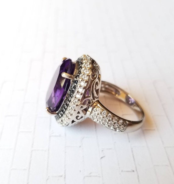 ROYAL Amethyst, Black Spinel and White Zircon Coc… - image 9