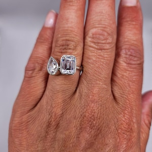 Toi et Moi Cubic Zirconia Ring - Size 7 image 3
