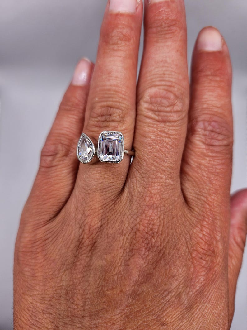 Toi et Moi Cubic Zirconia Ring - Size 7 image 3