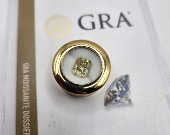 Certified 5ct Canary Yellow Moissanite Radiant Stone Loose - UNCOATED