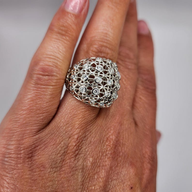 Bezel-set Diamond Ring - Size 9 - Etsy UK