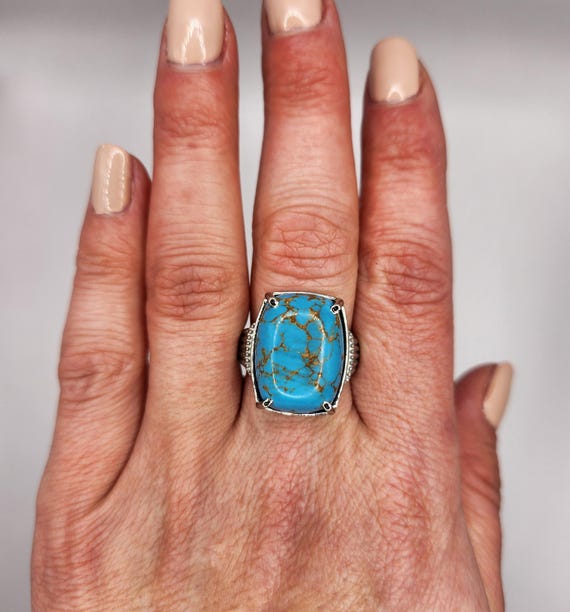 Mojave Turquoise Ring in Stainless Steel - Size 8 - image 3