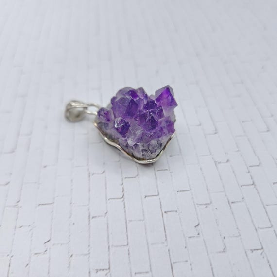 Rough Amethyst Crystal Pendant - image 3