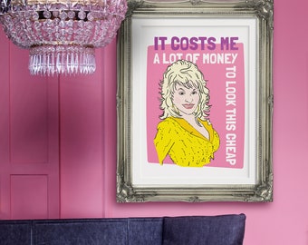 Dolly Parton poster print - 9 to 5 - Dolly poster - pop art - music room wall art - retro music poster - graphic print - country and western