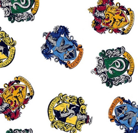 Harry Potter House Crest Fabric. Official.hufflepuff. Ravenclaw.slytherin.gryffindor.  Harry Potter.cotton.licensed. Hogwarts. Camelot. 