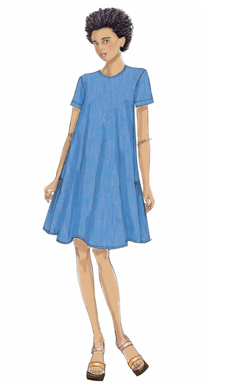 a line dress patterns vogue Vogue 1724 Misses Dress Pattern Sz 16-24 Flared A-Line Split Sleeve Uncut