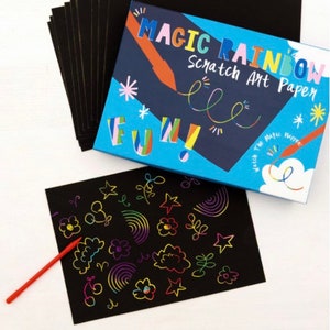Kids Rainbow Magic Scratch Note Crafts Travel Activity 