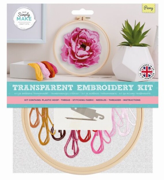 Simply Make Transparent Embroidery Kit - Peony Simply Make Transparent Embroidery Kit - Peony