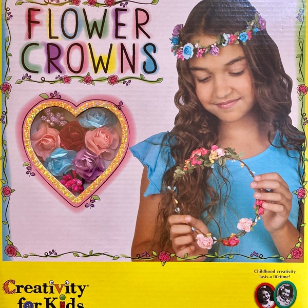 Flower Crowns kit for kids. Craft kit. Great gift. Kids crafts. Creativity for kids. Flower crown. Paper crafts. Hobby.