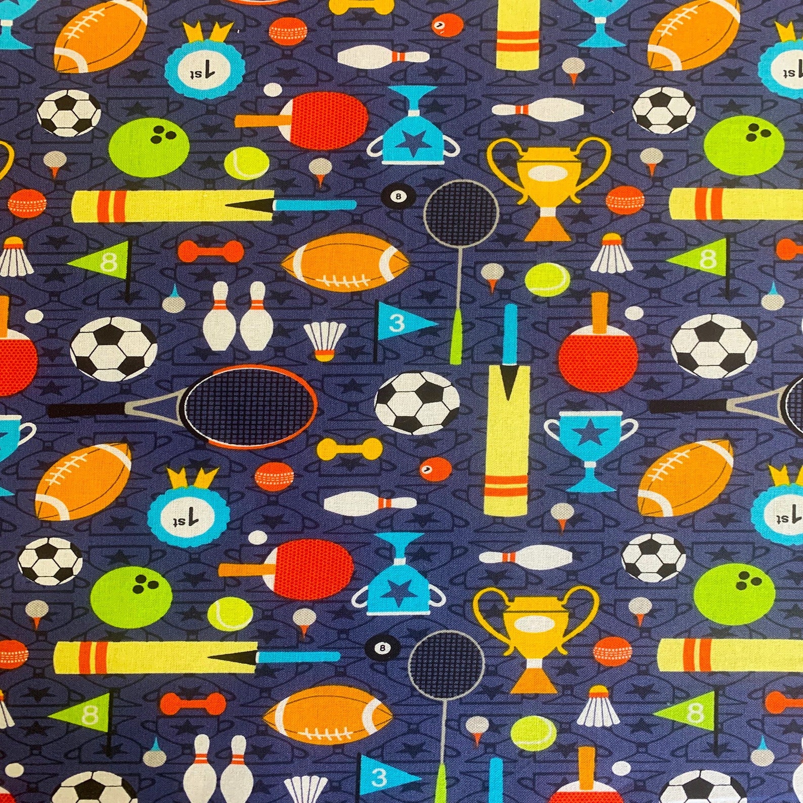 Sport Fabric. 100 Cotton. Sports Day. Navy. Cotton Fabric. Etsy UK