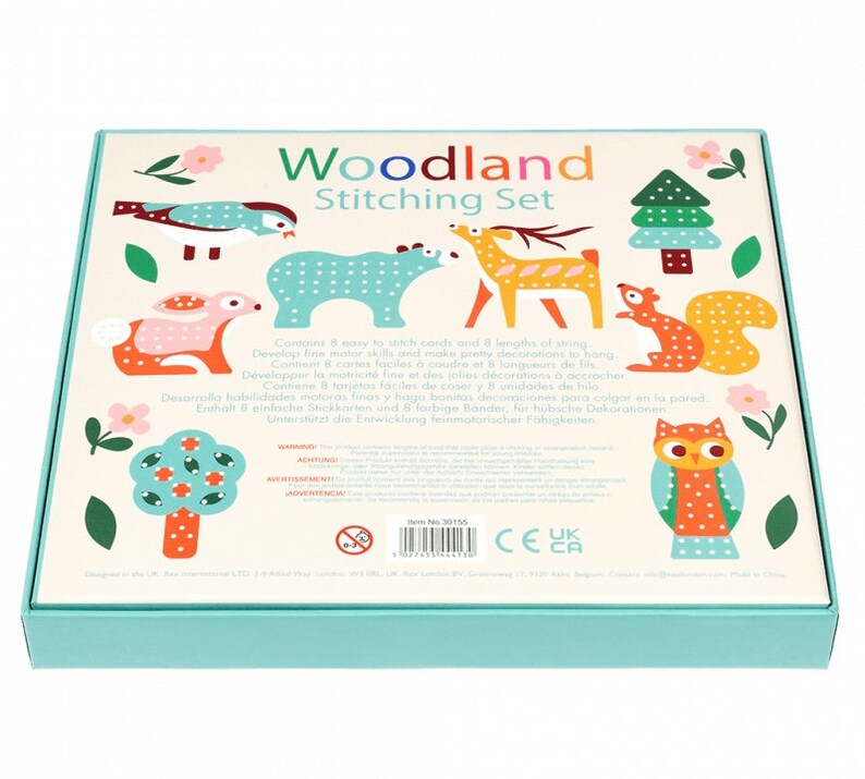 Stitching set woodland animals. Learn to stitch cardboard kit for kids. Craft kit. Great gift. Kids crafts. Threading. Sewing. Hobby. bild 4