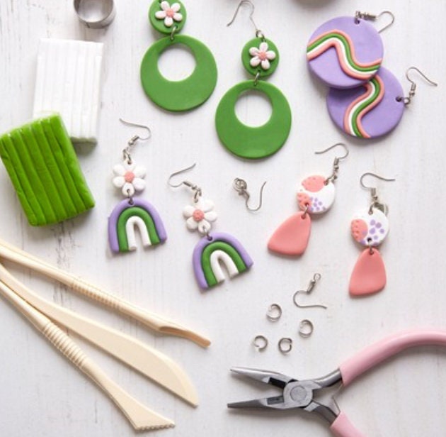 DIY Polymer Clay Earring Kit, Make Your Own Earrings Craft Kit