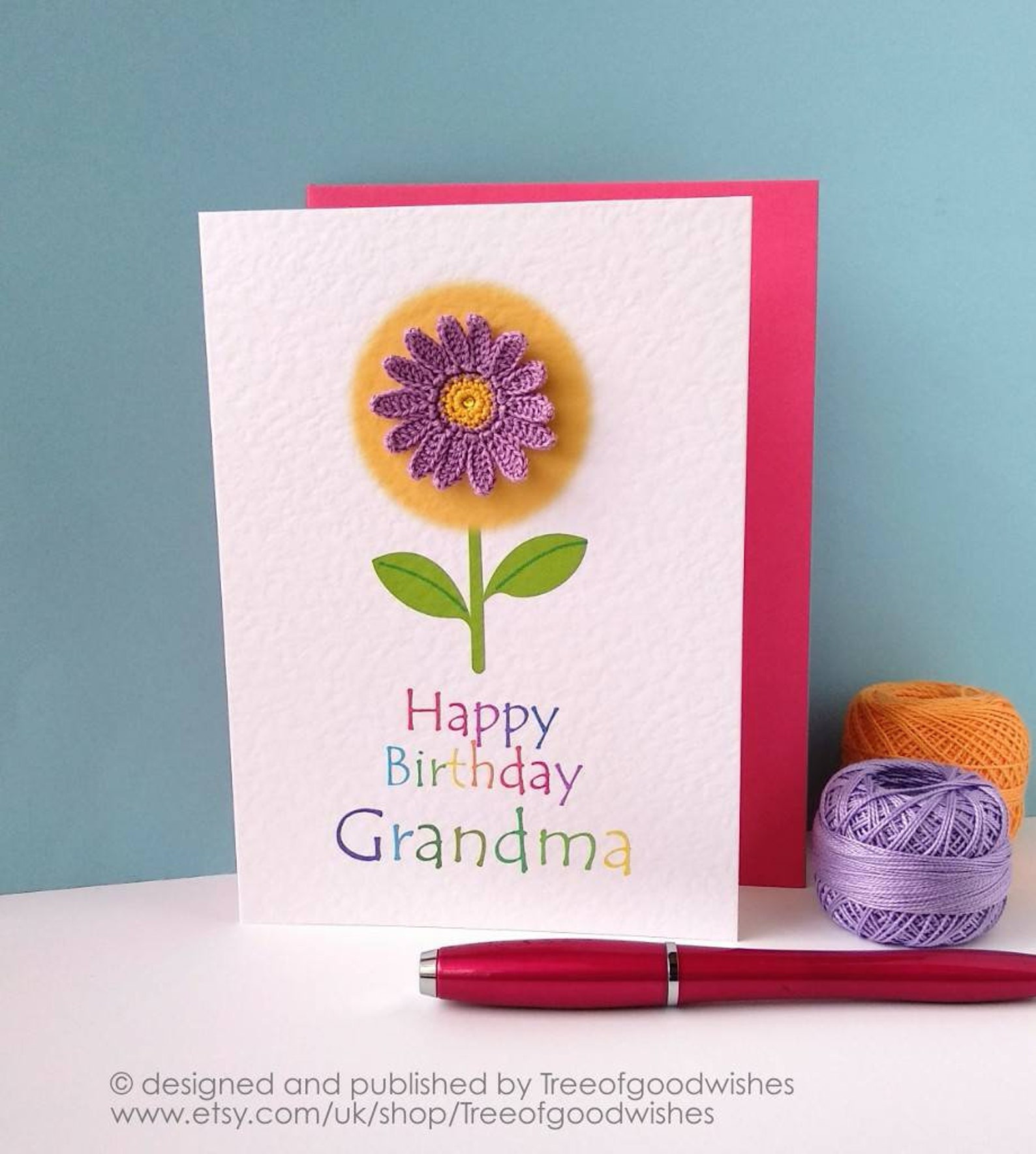 Grandma Birthday card Happy Birthday Grandma Handmade card | Etsy
