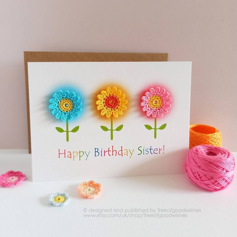 Sister Birthday Card Birthday Card for Sister Uk Handmade Etsy
