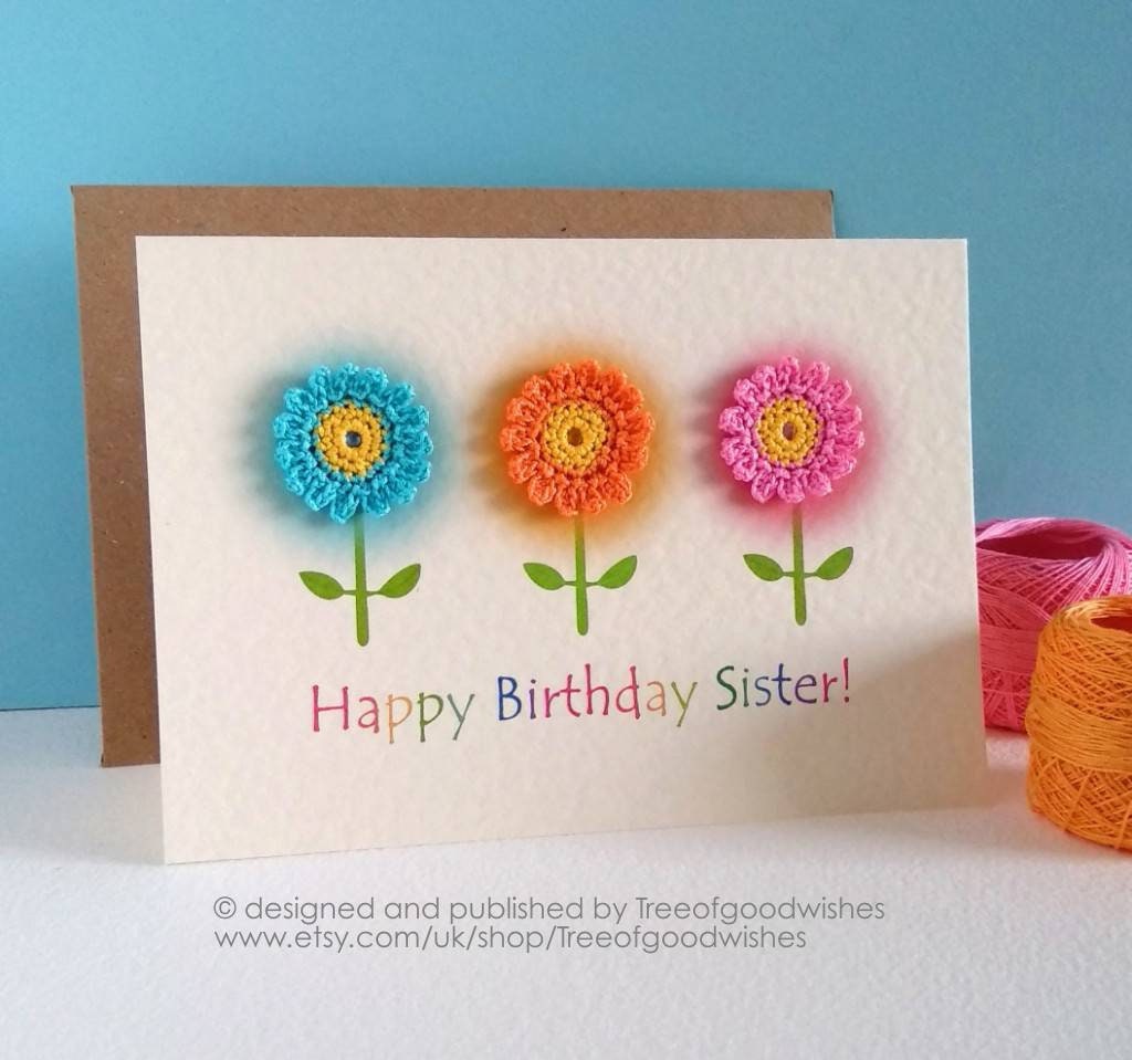 Sister Birthday card Birthday card for Sister uk Handmade Etsy