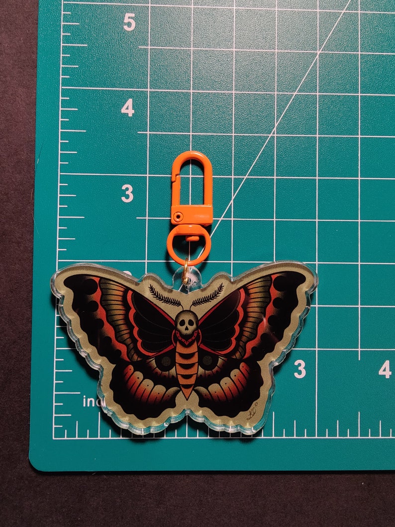 Death Head Moth Keychain Etsy