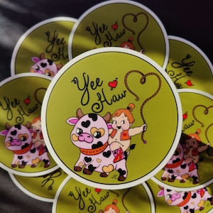 Sticker géant Yee-Haw Kewpie (version verte) 4"