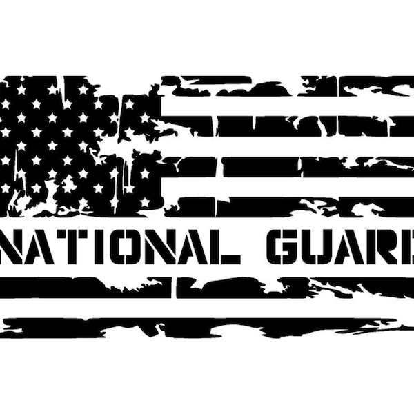 National Guard American Flag Decal- Distressed American Flag- Military Flag- National Guard Decal- National Guard Veteran- US National Guard