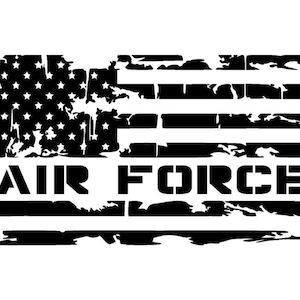 Air Force American Flag Decal- Distressed American Flag- Military Flag- Air Force Decal- United States Air Force Flag- Air Force Veteran