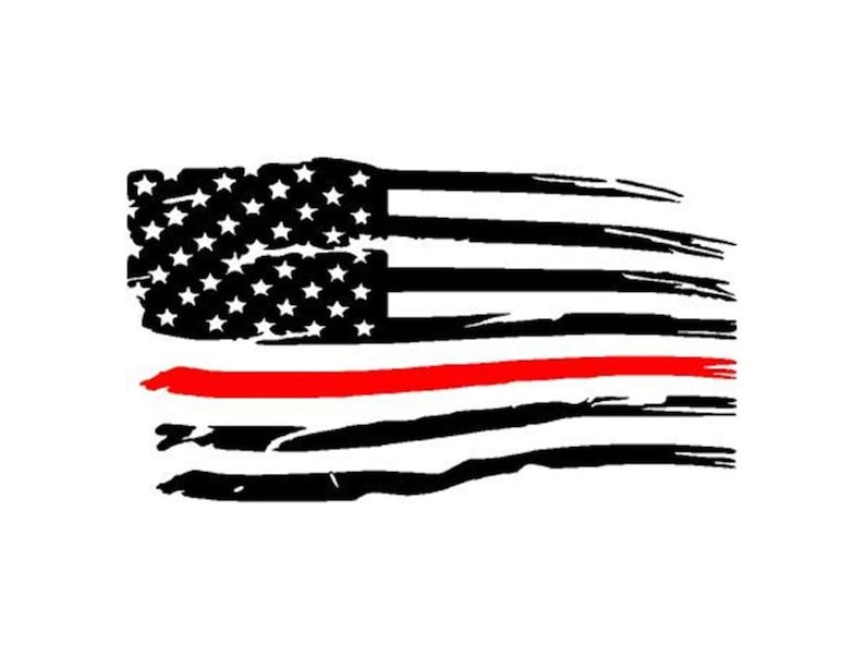 Red Line American Flag Decal American Flag Thin Red Line Firefighter