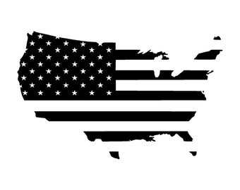 Distressed USA Map Flag Decal – American Pride Vinyl Sticker