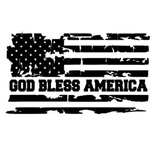 God Bless America Distressed American Flag Decal- Distressed American Flag Vinyl Decal for Cars and Trucks- God Bless America Flag Decal