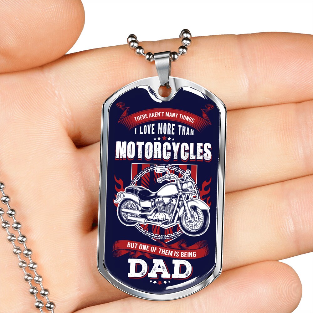 Dog Tag Necklace Dad Jewelry Engraved Necklace Gift for Dad Etsy