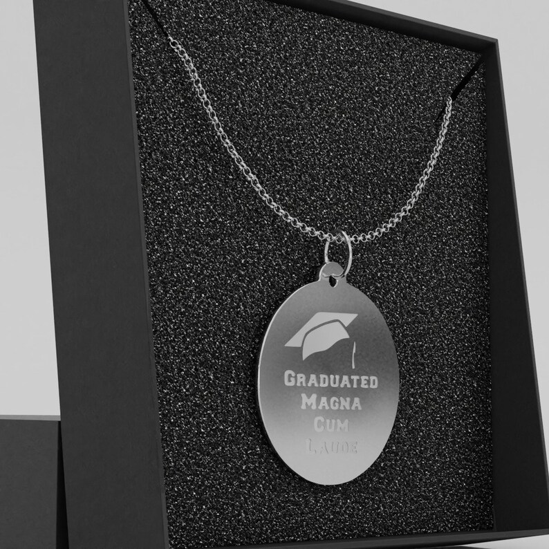 Graduation Necklace Magna Cum Laude Gift Class of 2021 Gift Silver Necklace Graduation Jewelry Gifts for Him or Her