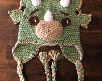 Prehistoric hat, Triceratops Dinosaur Hat Crochet Dinosaur hat. Halloween costume. photo winter hat triceratops dinosaur Christmas Present