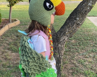 Troodon, Prehistoric hat, Troodon hat, Troodon backpack attachment. Dinosaur hat with matching backpack attachment, Dino Dana inspired, dino