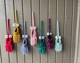 Crochet Yip Yip, crochet alien, YipYip car hanger, Alien car hanger