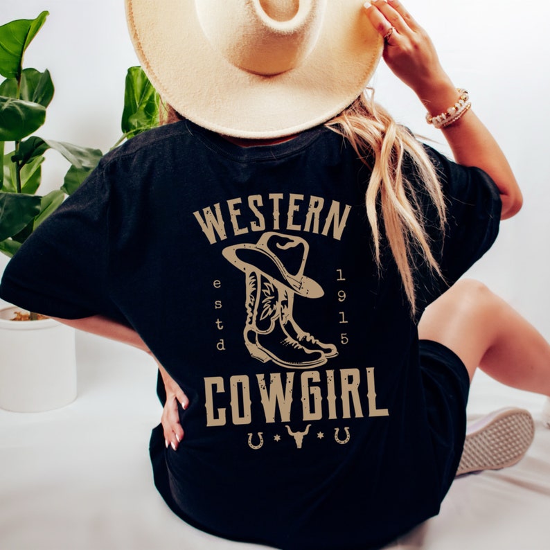 Cowgirl Shirt Western Graphic Tee Western Boutique Nashville Shirt Back Print Shirt Country Shirt Country Music Shirt Hippie Clothes Boho 