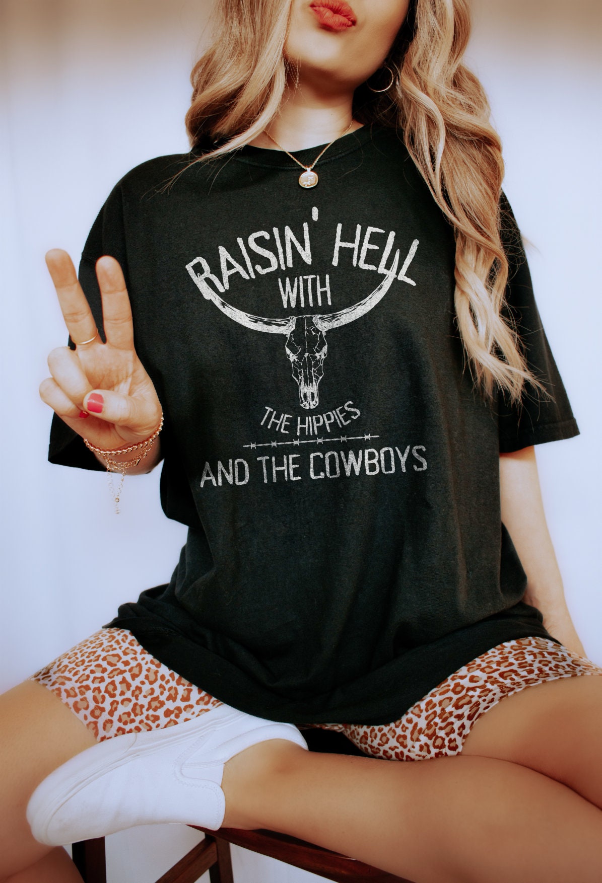 Raisin Hell With the Hippies Western Graphic Tee Comfort - Etsy